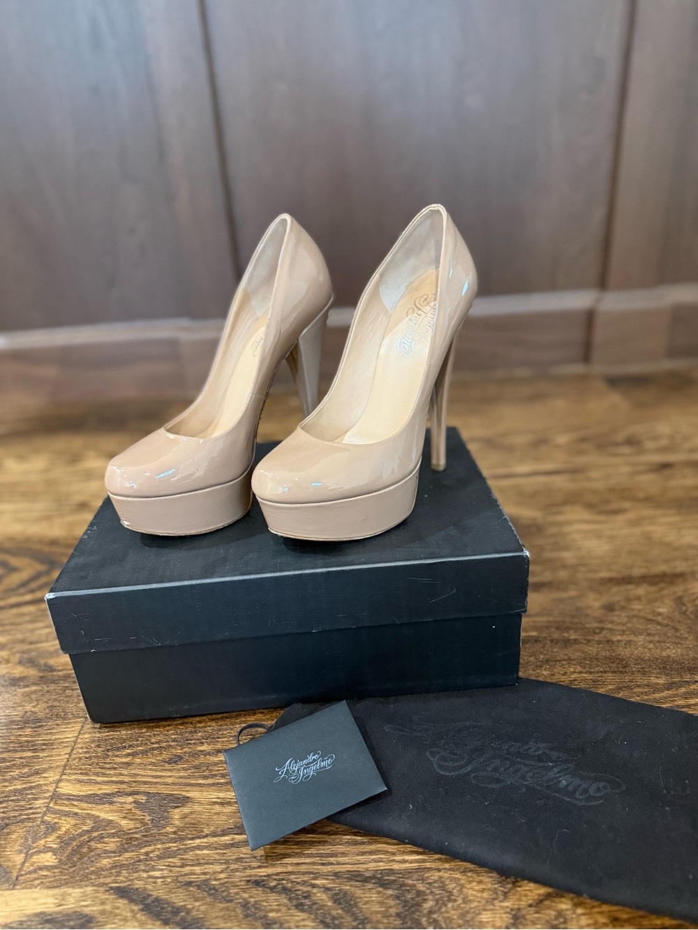 Alejandro Ingelmo Nude Patent Platform High Heel Pumps